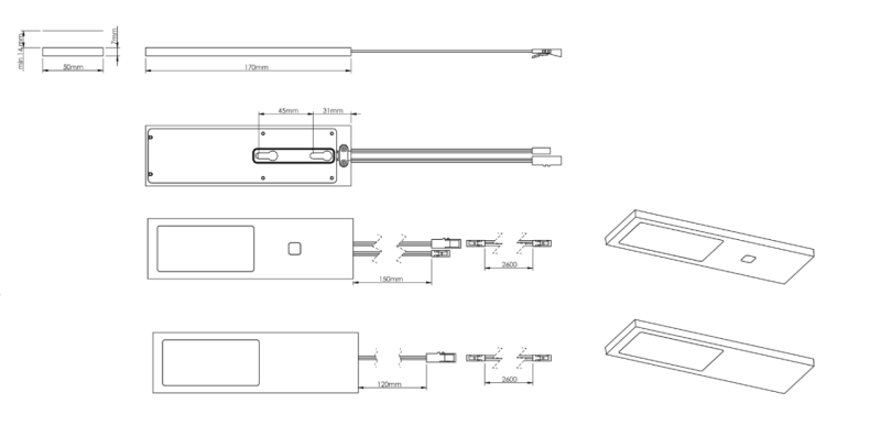 Indux Solin Kuhinja Opbouw Multi Tone LED Set 3 Spots x 3,6 W Gun metal 1208972353