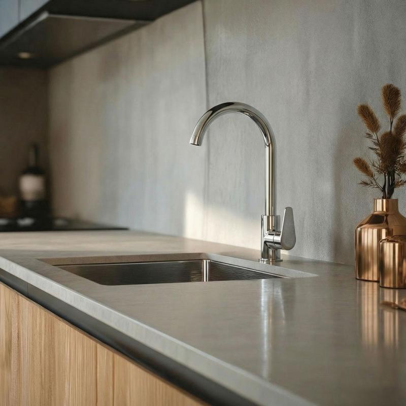 Aquanello Casa Kromirana enoročajna kuhinjska mešalna baterija CR-1201-CS