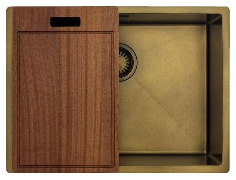 Pure.Sink Luxion PVD Antique Bronzen pomivalno korito 55x40 cm za vgradnjo pod pult, vgradnjo v pult in nadgradnjo  z dnom PLX5540-64