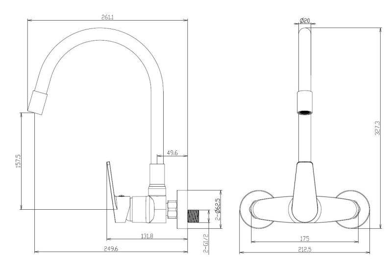 Aquanello Casa Stenna kuhinjska pipa iz kroma z visokim fleksibilnim izlivom CR-1301-CS