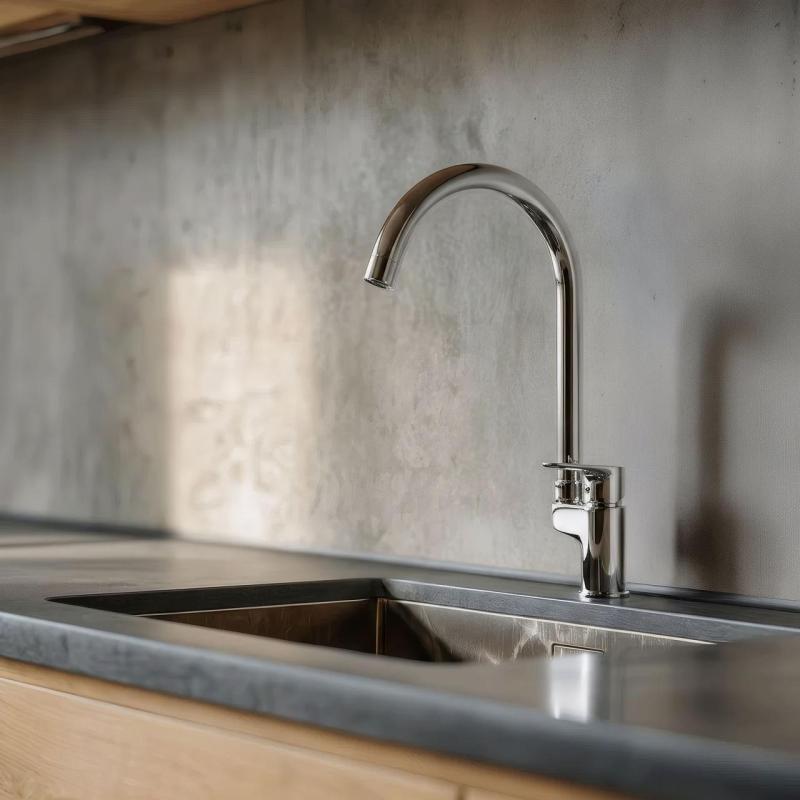 Aquanello Casa Kuhinjska mešalna baterija iz kroma z zgornjim ročajem CR-1202-CS