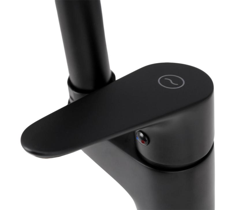 Aquanello Casa Kuhinjska mešalna baterija, črna, z zgornjim ročajem BL-1202-CS