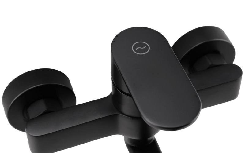 Aquanello Casa Enoročajna kuhinjska stenska pipa, črna, z izlivom 15 cm BL-1415-CS