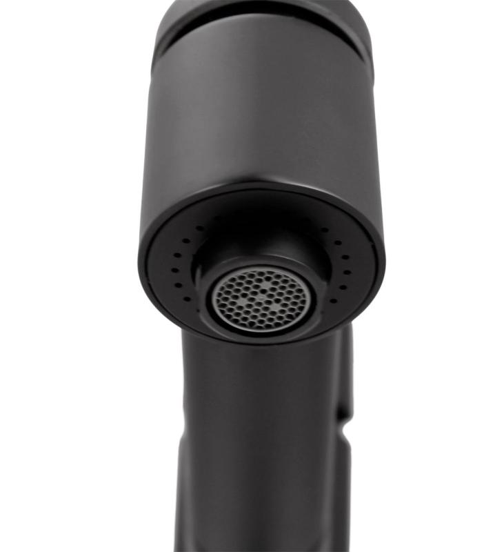 Aquanello Voss Kuhinjska mešalna baterija, črna, z izvlečnim izlivom in pršilno funkcijo BL-7200-VS