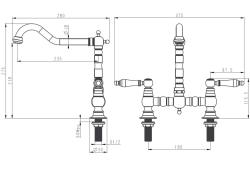 Aquanello Heritage Manor Klasična kuhinjska pipa v nostalgijskem slogu iz nerjavečega jekla z belim ročajem NB-0010-HM