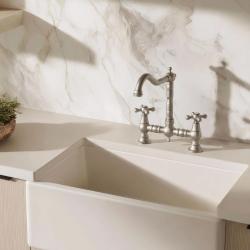 Aquanello Heritage Ascot Klasična kuhinjska pipa v nostalgijskem slogu z ročaji v obliki križa iz nerjavečega jekla NB-0011-HM