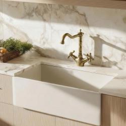 Aquanello Heritage Ascot Klasična kuhinja Nostalgična kuhinjska pipa Bronasta s pravokotnim izlivom BN-4002-HA