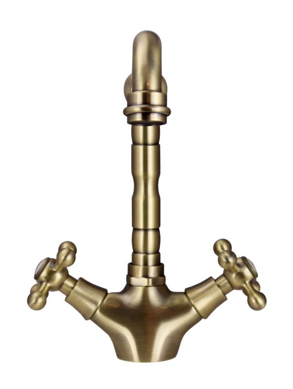 Aquanello Heritage Ascot Klasična kuhinja Nostalgična kuhinjska pipa Bronasta s pravokotnim izlivom BN-4002-HA