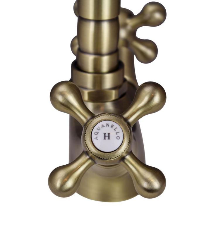 Aquanello Heritage Ascot Klasična kuhinja Nostalgična kuhinjska pipa Bronasta s pravokotnim izlivom BN-4002-HA