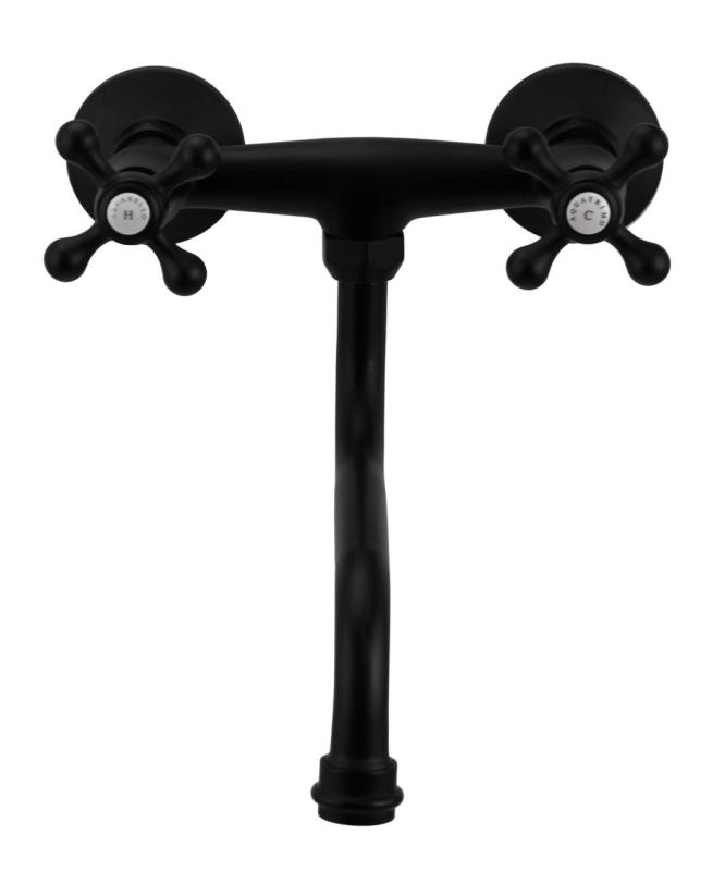 Aquanello Heritage Ascot Klasična kuhinjska stenska pipa, črna BL-4111-HA