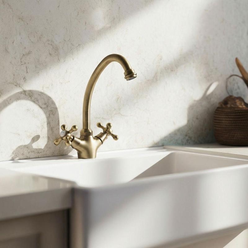 Aquanello Heritage Ascot Klasična kuhinja Nostalgična kuhinjska pipa Bron BN-4004-HA