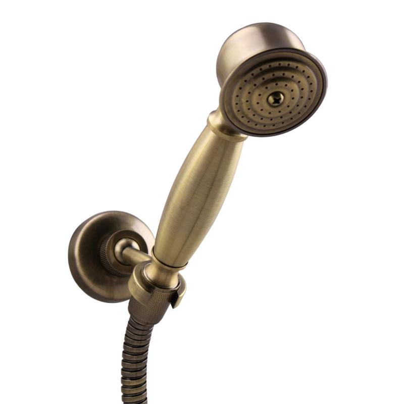 Aquanello Heritage Ascot Klasični set tuš pipe z močnimi gumbi iz brona, vključno z ročno tuš kabino BN-2002-HA