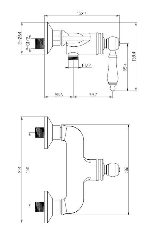 Aquanello Heritage Manor Klasična tuš baterija iz nerjavečega jekla NB-2001-HM