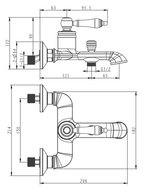 Aquanello Heritage Manor Klasična kopalniška baterija Bron BN-3001-HM