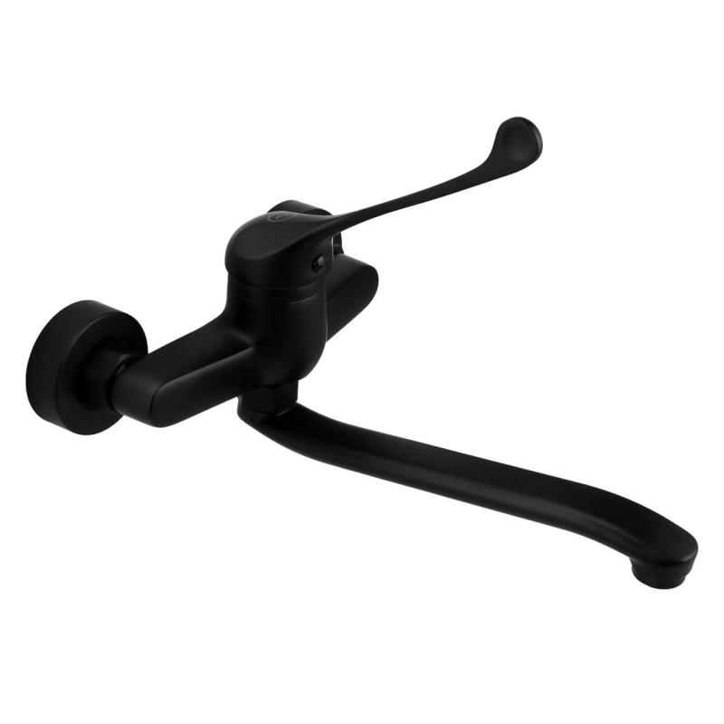 Aquanello Medic Kuhinjska stenska pipa z dolgim ročajem, črna BL-1005-MD