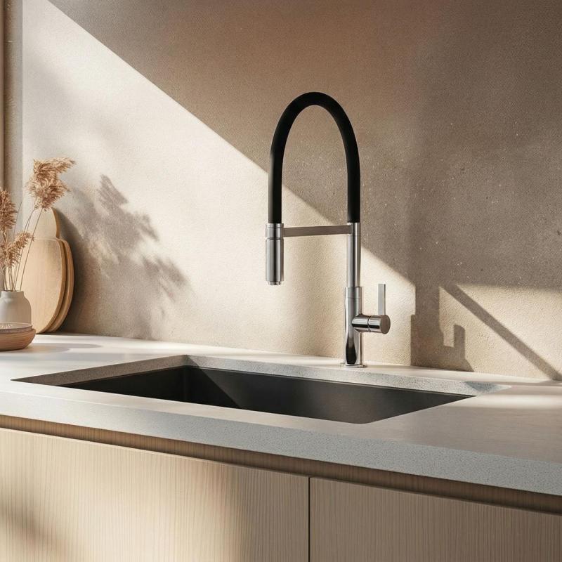 Ausmann Lavea Krom Kuhinjska Pipo z Vrtljivim in Fleksibilnim Izlivom 1208972568