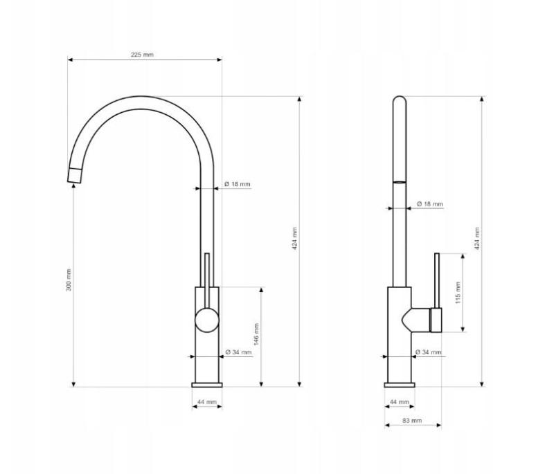 Graniteland Vira Slim Kuhinjska mešalna baterija, bela, z vrtljivim izlivom 1208972621