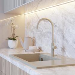 Graniteland Vira Slim Kuhinjska mešalna baterija v bež barvi z vrtljivim izlivom 1208972622