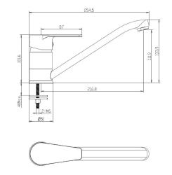 Aquanello Casa Nizka enoročajna kuhinjska pipa, krom CR-1203-CS