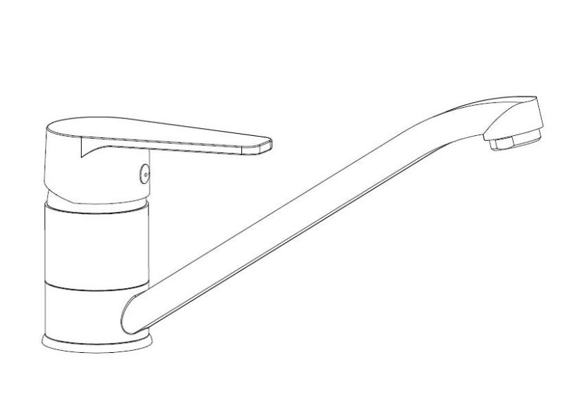 Aquanello Casa Nizka enoročajna kuhinjska pipa, krom CR-1203-CS