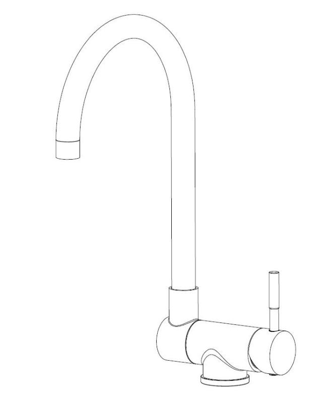 Aquanello Forma Masivna kuhinjska pipa iz nerjavečega jekla z odklopnim izlivom SS-1012-FM
