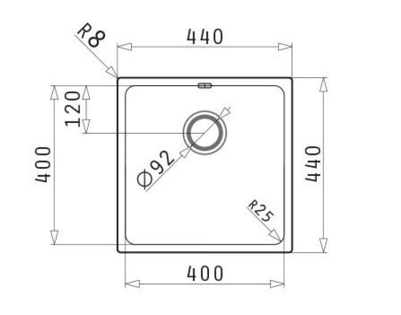 PM Lydia Nerjaveče jekleno pomivalno korito 40 x 40 cm, za vgradnjo pod pult, vgradnjo v ravno površino in nadgradnjo 1208972639