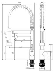 Aquanello Gastro Kuhinjska pipa s profesionalno pršilno funkcijo, krom CR-4402-GT