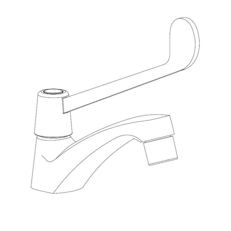 Aquanello Medic Pip za hladno vodo z dolgim ročajem, krom CR-1101-MD