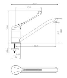 Aquanello Medic Kuhinjska mešalna baterija z dolgim ročajem  Krom CR-1007-MD