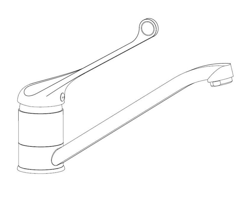 Aquanello Medic Kuhinjska mešalna baterija z dolgim ročajem  Krom CR-1007-MD