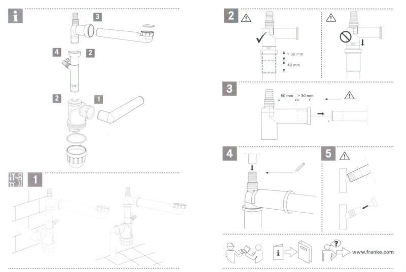 Franke prostor za varčevanje prostora sifon za odtok s priključkom za pomivalni stroj Spazio 112.0551.361