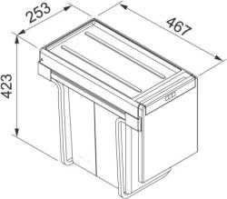 Franke Cube 30 vgrajeni sistem za odpadke kuhinjski koš za smeti 2 x 15L 1340039553