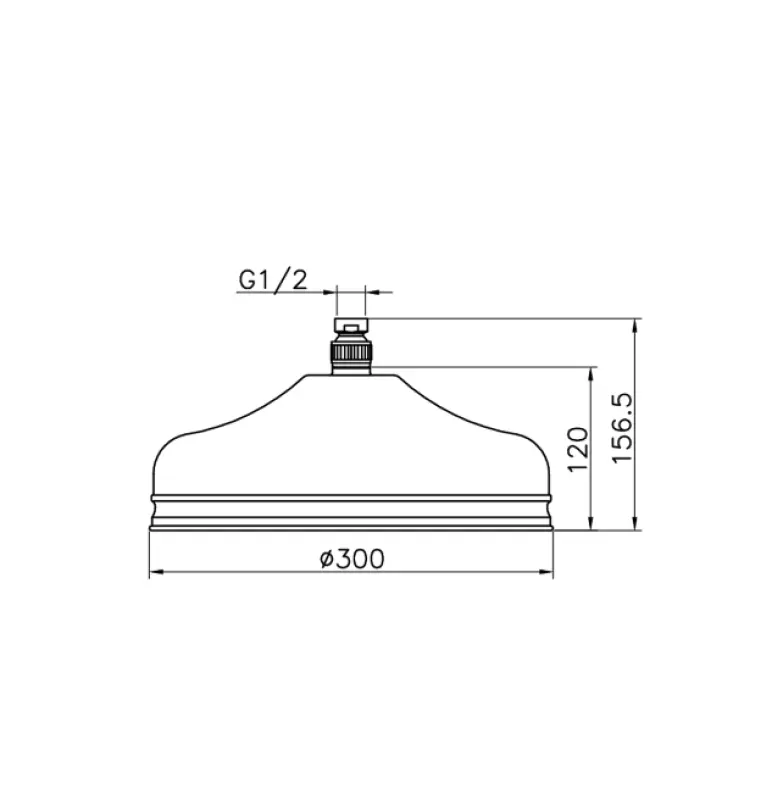 Huber Nostalgijska Velika klasična Deževna prha 30cm Krom 05.SO.03H.CR