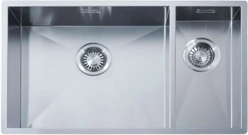 ABK Baronga velika ena in pol 1,5 inox pomivalno korito 50x40+20x40 cm za ploskovno vgradnjo, podvgradnjo in nadgradnjo BAR5020FVI
