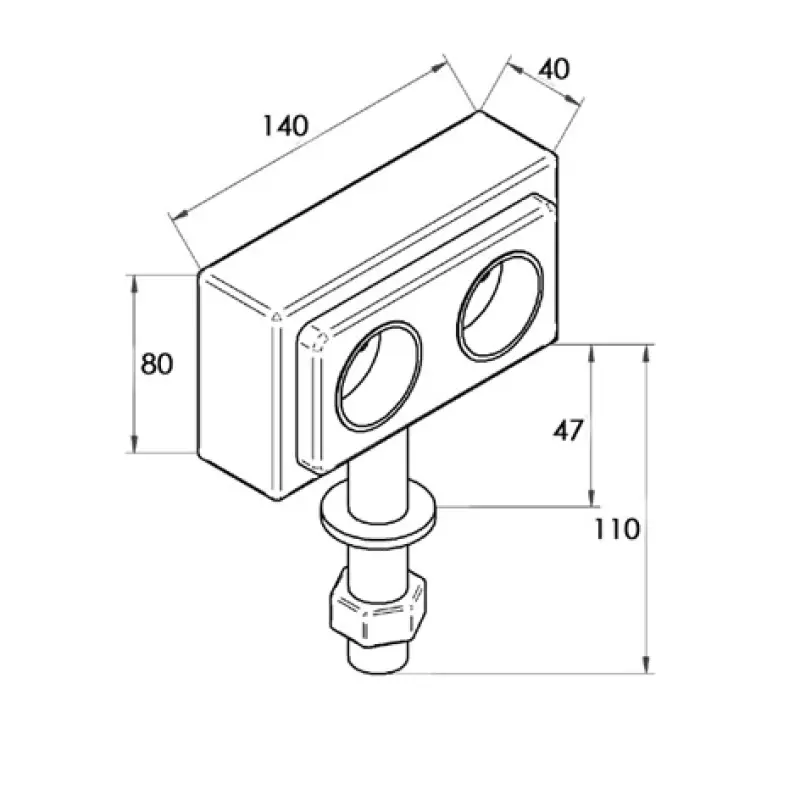 Stopnja za kuhinjski otok z 2 ozemljenima vtičnicama