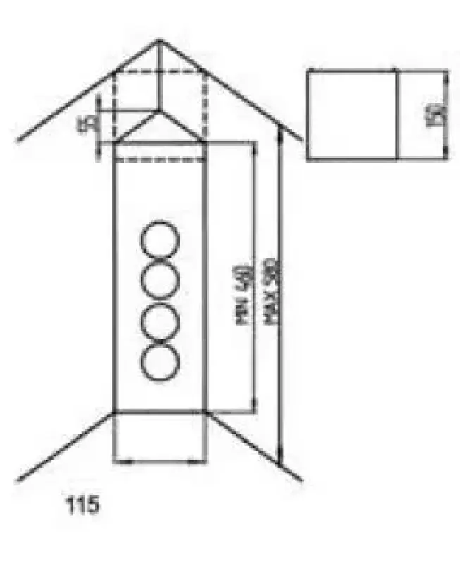 Indux Corner Еnergiezuil s 4 vtičnicami Randaarde RVS 756